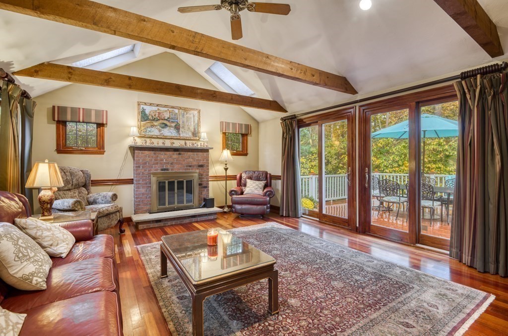 20 Clark Circle Hanover, MA 02339 - Photo 7 of 35 a living room with furniture large window and a fireplace