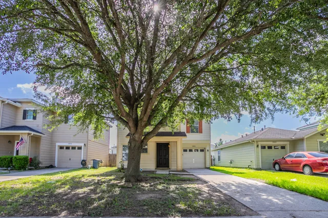 a house that has a tree in front of it
