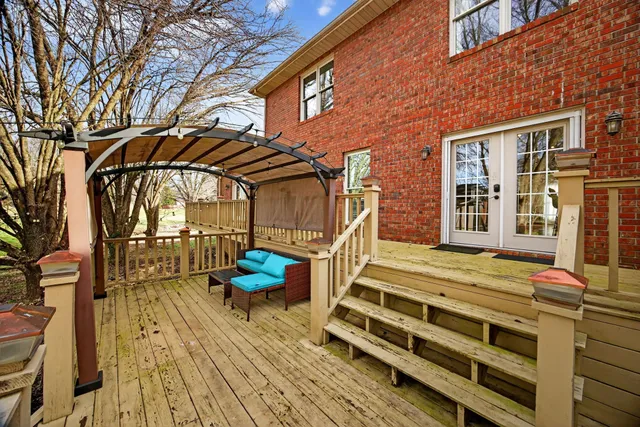 a view of a house with a large window