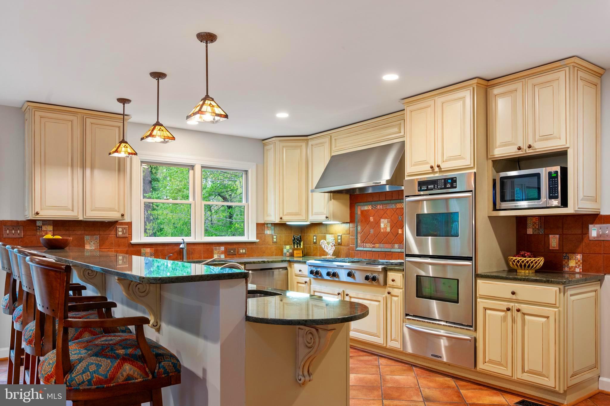 902 Emerald Drive Alexandria, VA 22308 - Photo 13 of 97 a kitchen with stainless steel appliances a sink a stove a refrigerator cabinets and a window