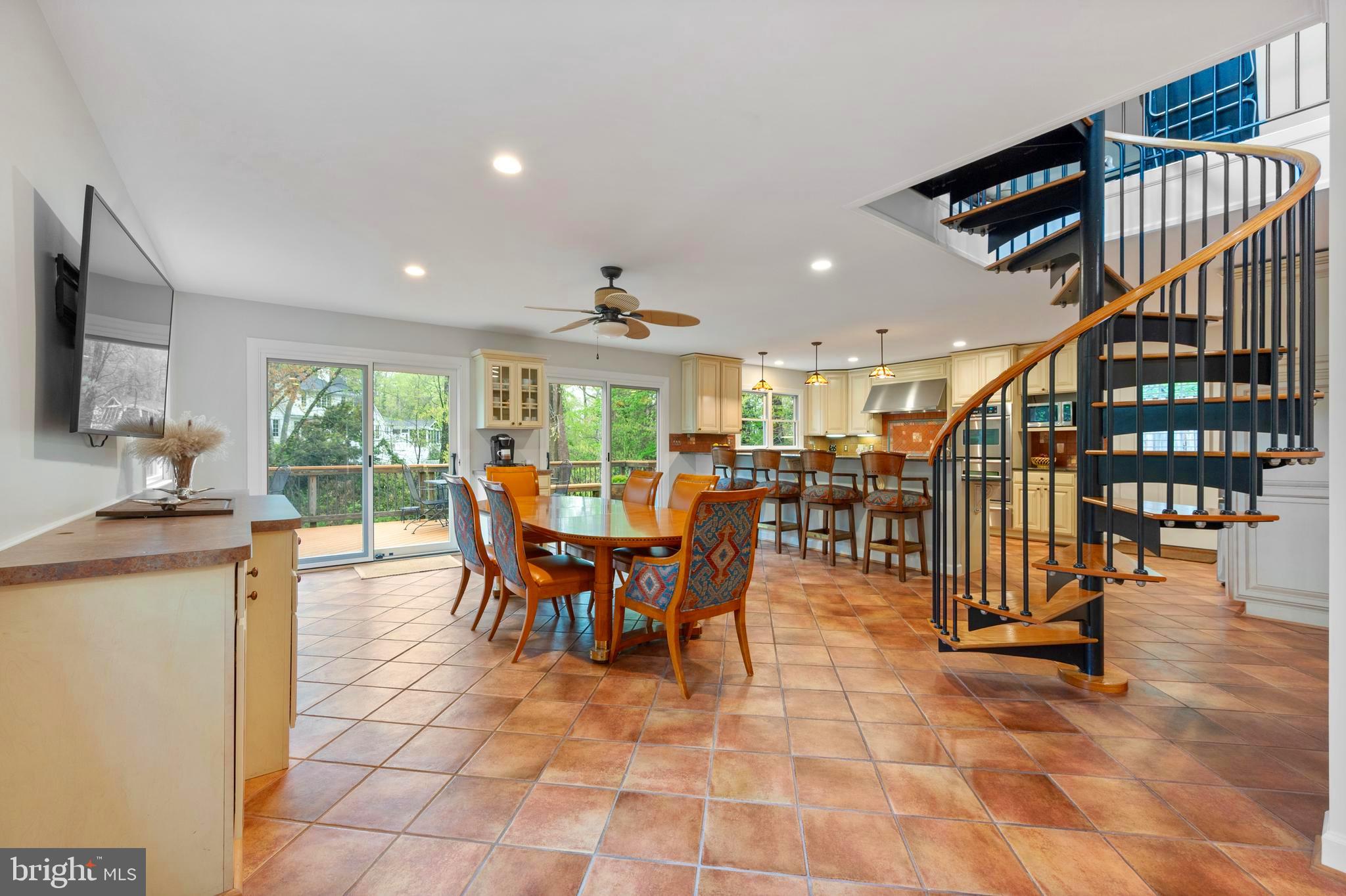902 Emerald Drive Alexandria, VA 22308 - Photo 16 of 97 Large Kitchen with Spiral Stairs to Loft
