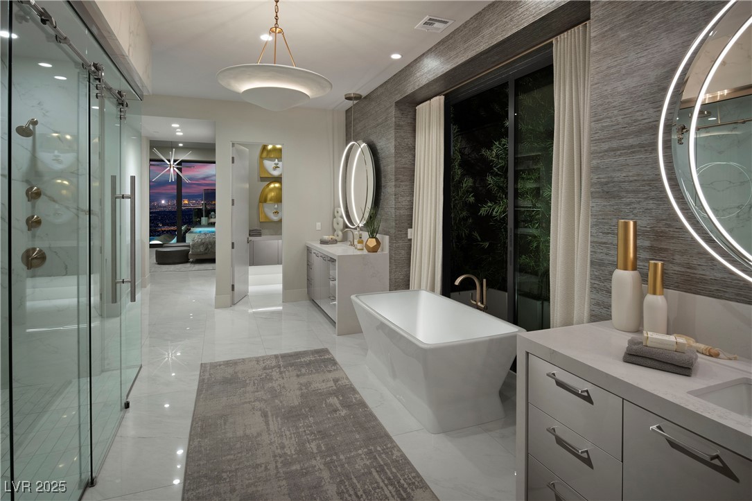 523 Overlook Rim Drive Henderson, NV 89012 - Photo 11 of 50 Primary Bathroom in Residence 3 Model Home