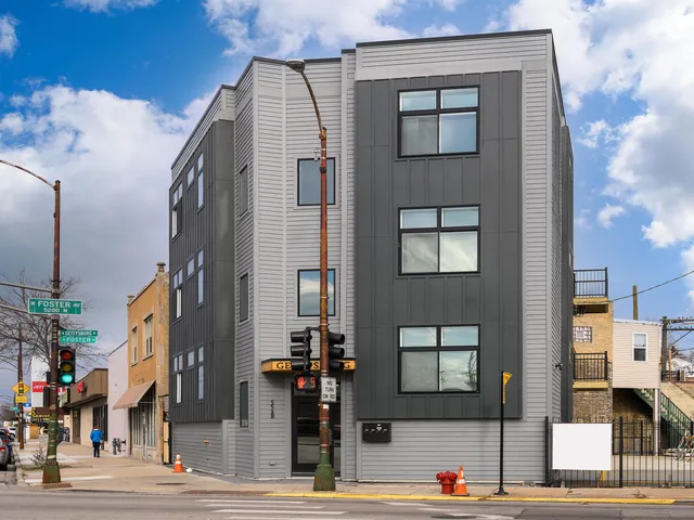 a front view of a building with street