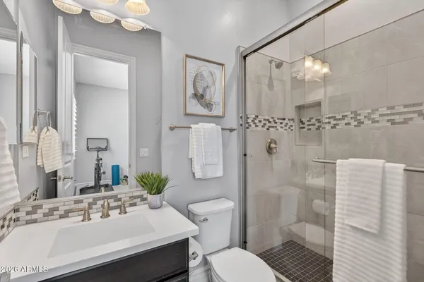 an aerial view of multiple house