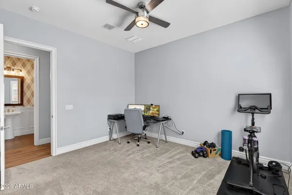a view of a indoor basketball court