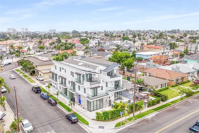 an aerial view of multiple houses