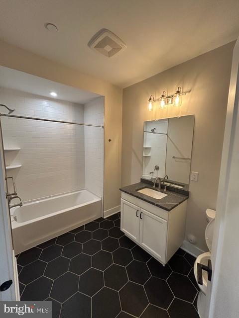 5105 Donatello Drive, Unit 541 Princeton, NJ 08540 - Photo 14 of 36 a bathroom with a granite countertop sink a toilet and shower