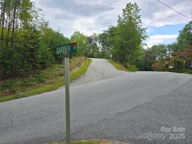 a view of a road with a yard