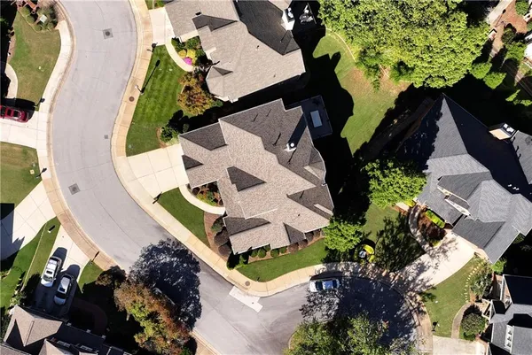 an aerial view of multiple house
