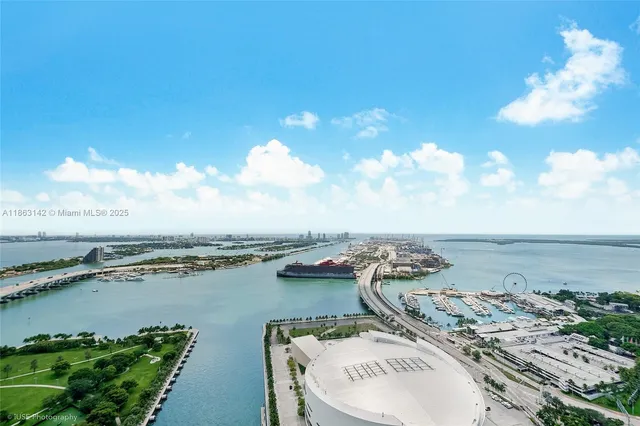 an aerial view of a city