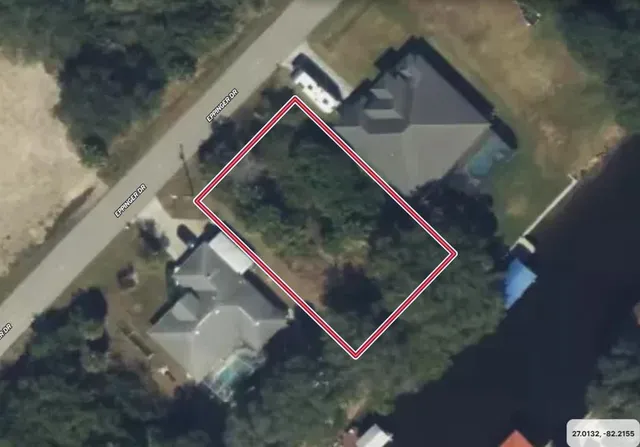 an aerial view of a house