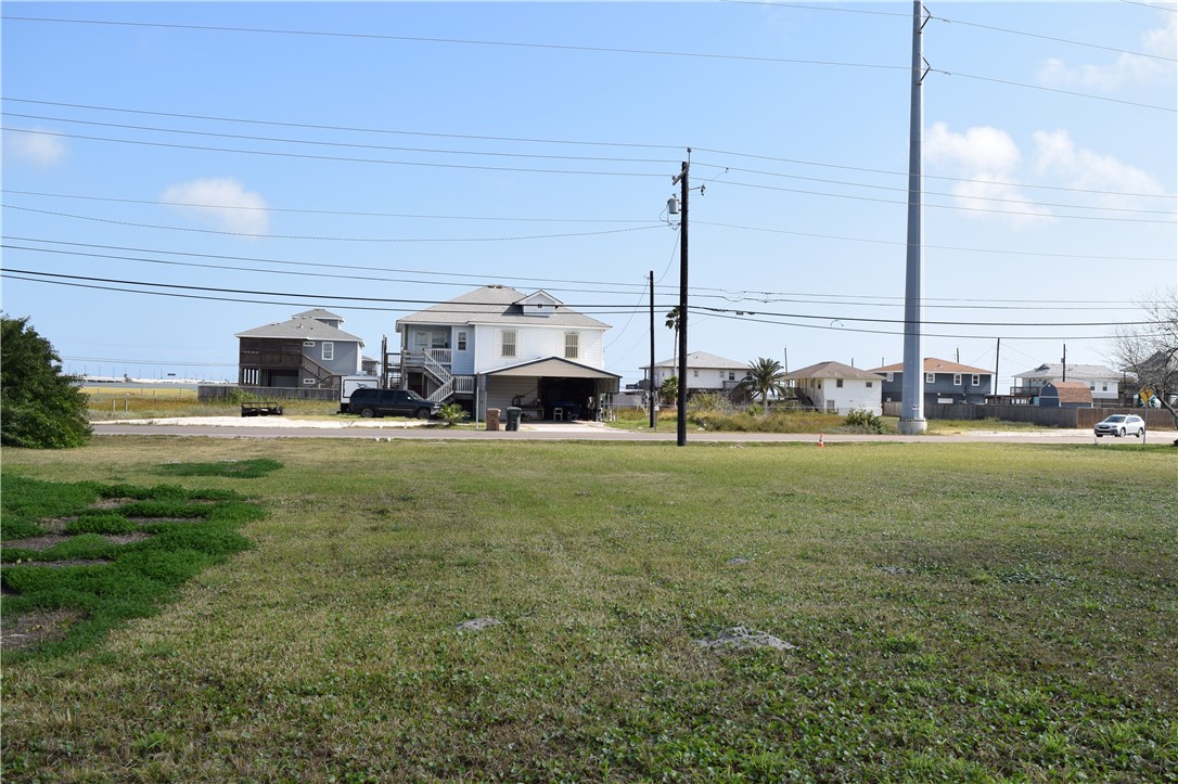 a view of a house with a big yard and potted plants