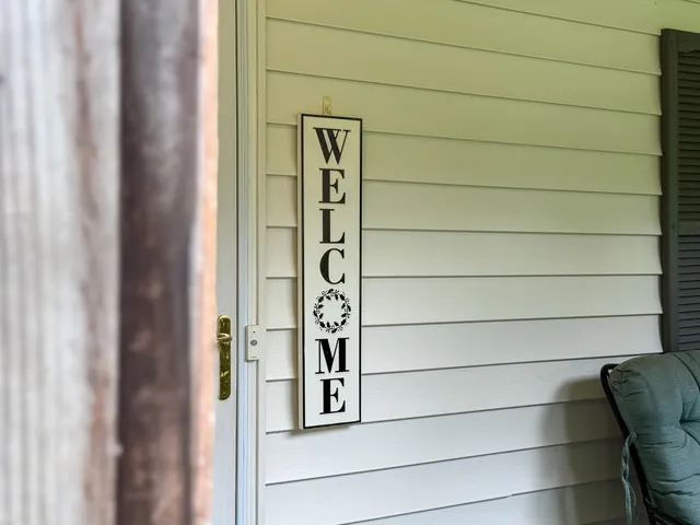 a close up of a wooden door