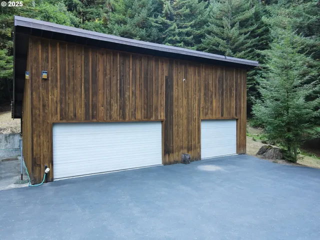 a backyard of a house with seating space