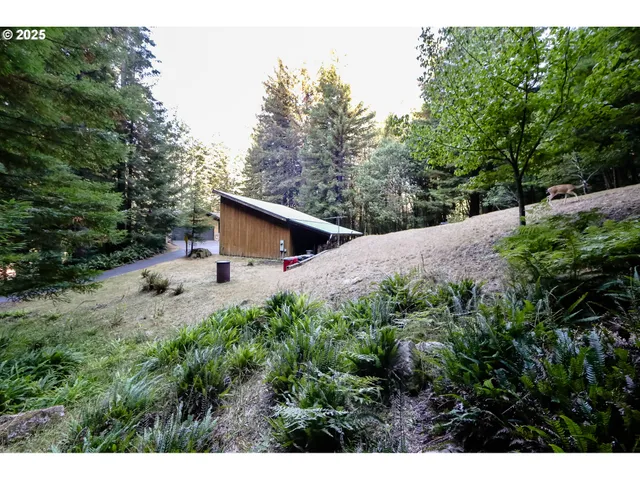 a backyard of a house with lots of green space