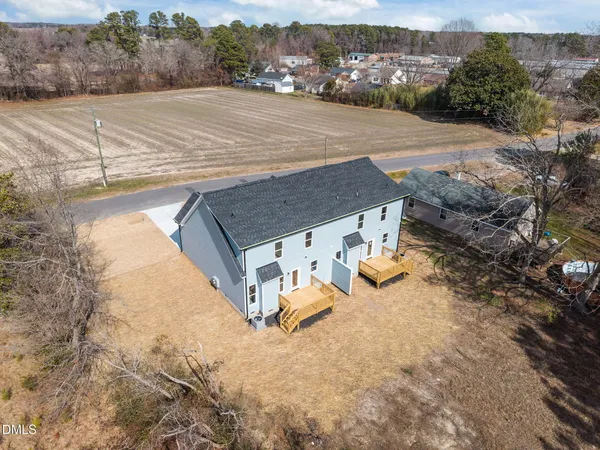 a view of yard covered with snow in outdoor space