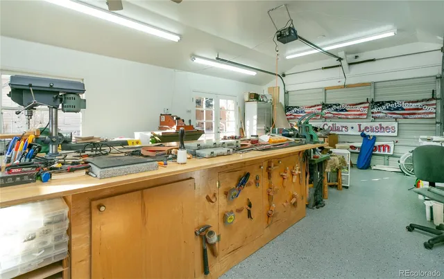 a kitchen with lots of counter top space