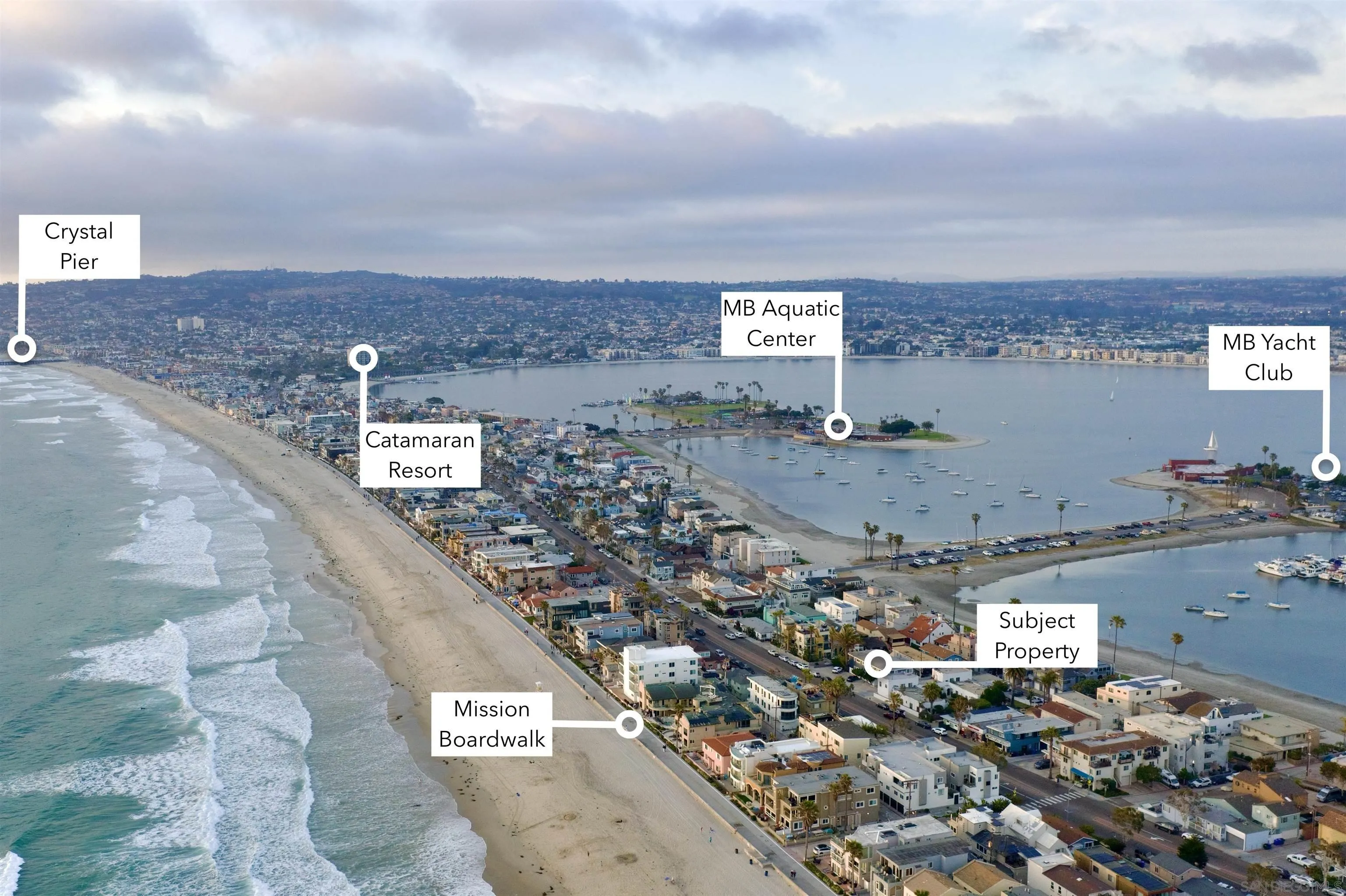 801-809 Liverpool Court San Diego, CA 92109 - Photo 4 of 24 a city view with beach and car parked