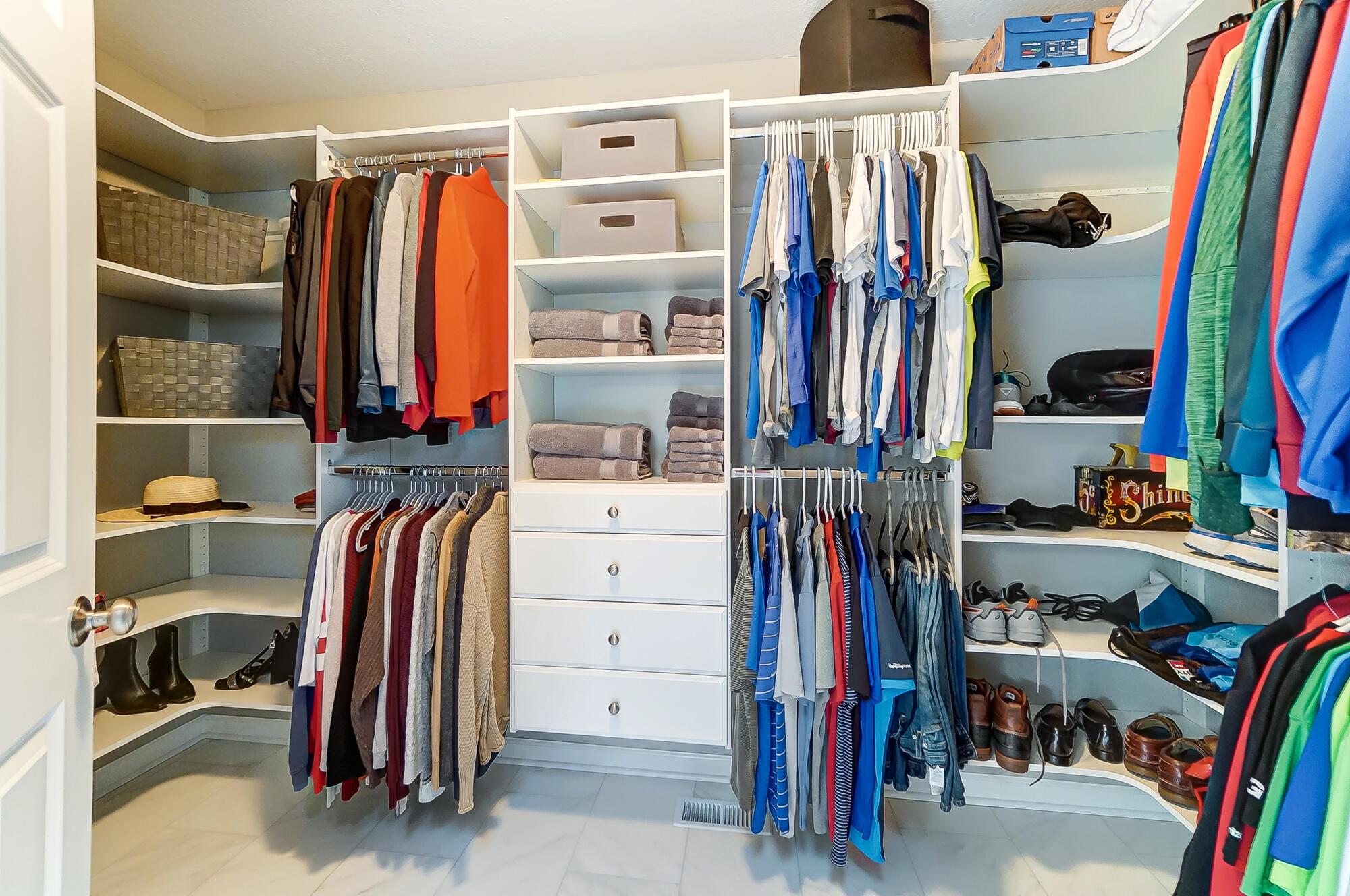 5674 Steward Road Galena, OH 43021 - Photo 57 of 82 Large walk in closet with organization for your wardrobe. Heated flooring is extended into the closet area for the most ultimate comfort
