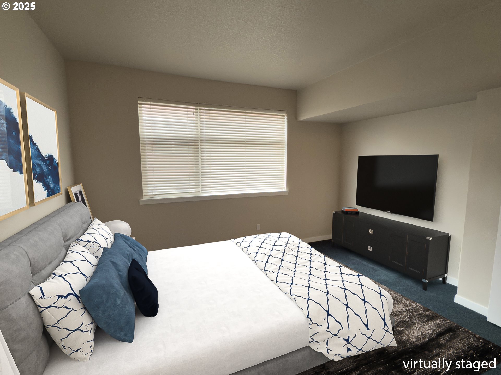 2327 Northwest Northrup Street, Unit 8 Portland, OR 97210 - Photo 32 of 33 a bedroom with a bed and flat screen tv