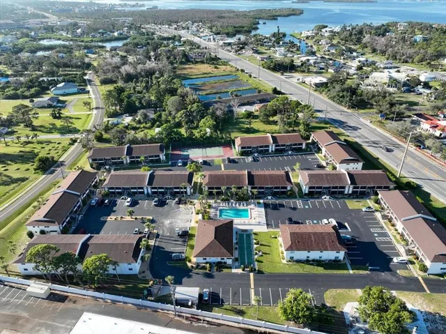 an aerial view of a city