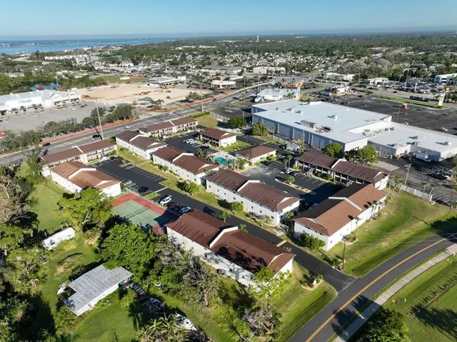 an aerial view of city