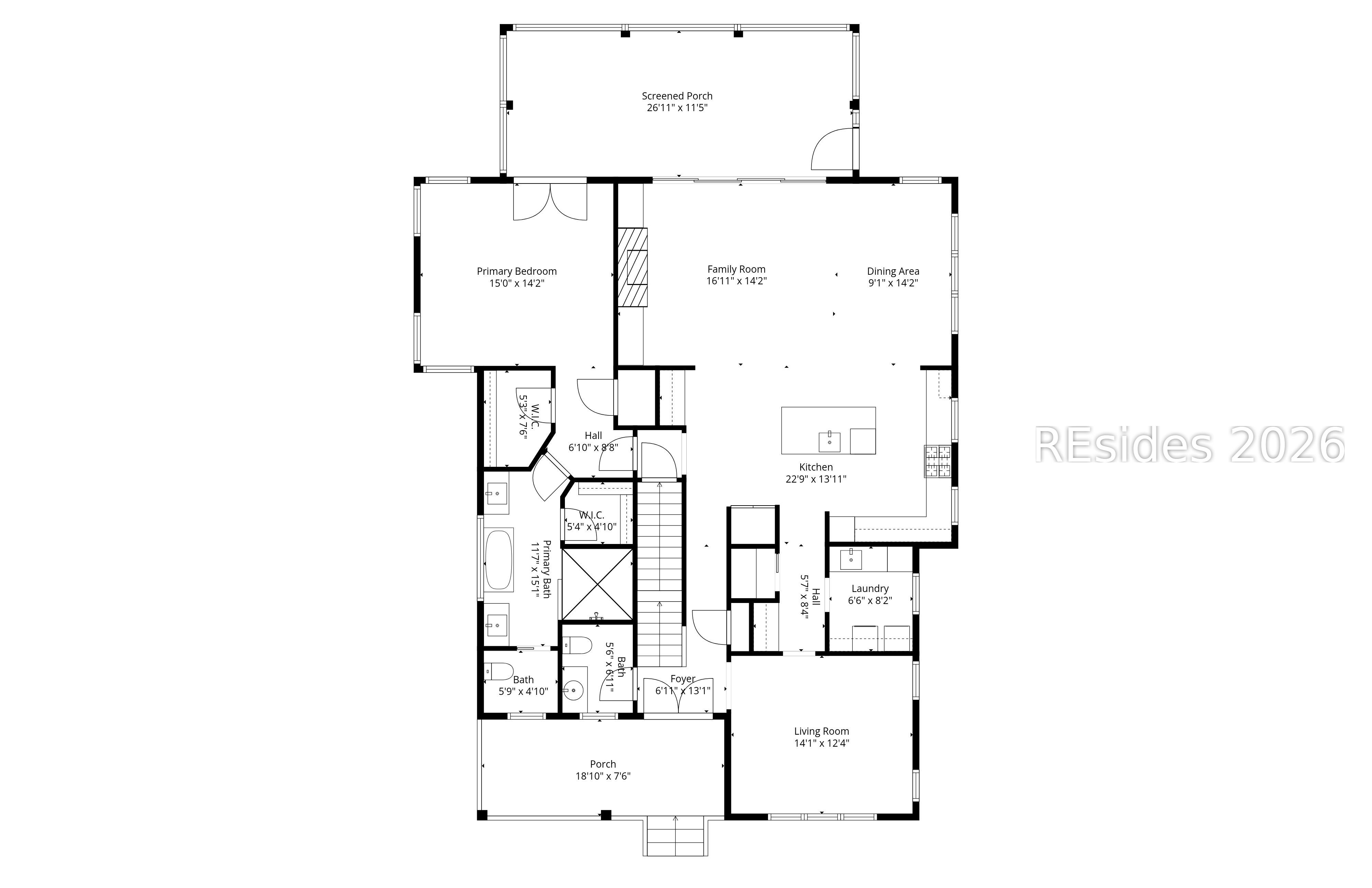 492 Hunters Loop South Hardeeville, SC 29927 - Photo 63 of 63 Main level floorplan