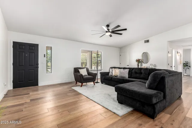 a living room with furniture