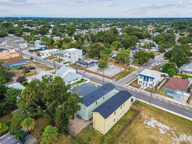 an aerial view of a city