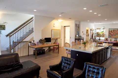 a front view of a building with glass windows