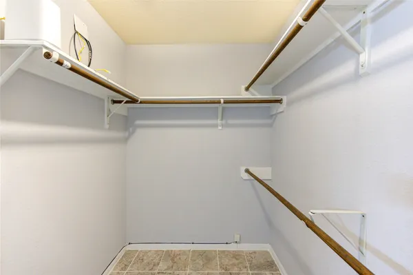 a view of a room with rack on the wall