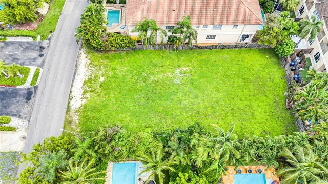 a view of a garden with a bench