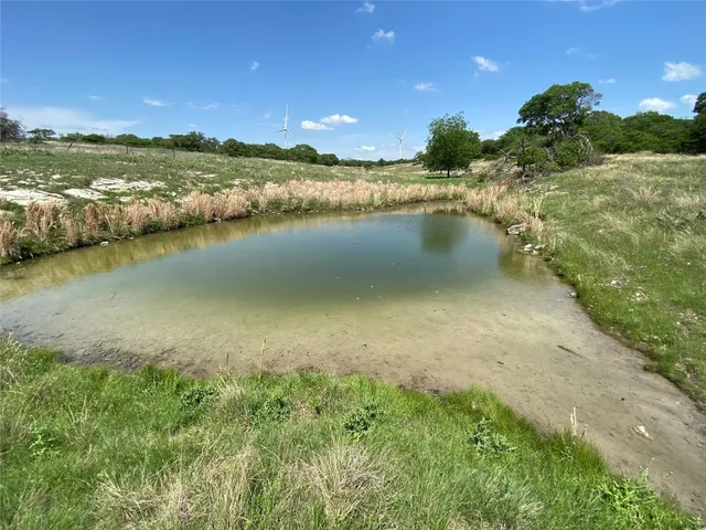 a view of a lake with a city