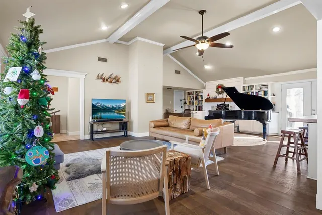 a living room with furniture and a couch