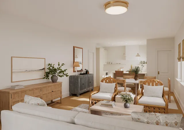 a living room with furniture