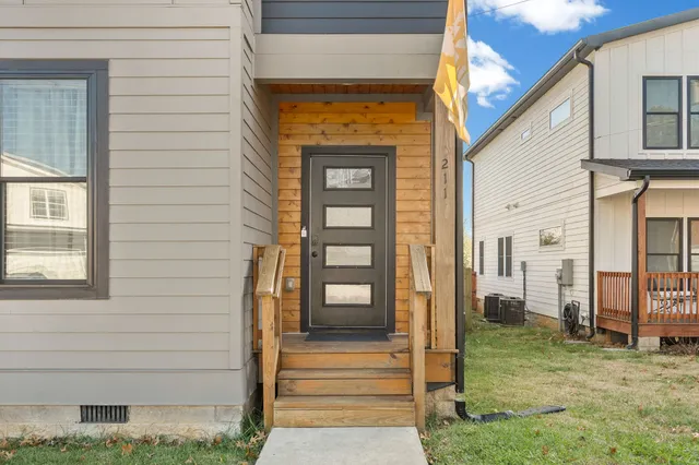 a view of a door of the house