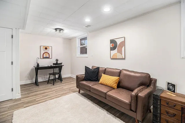 a living room with furniture