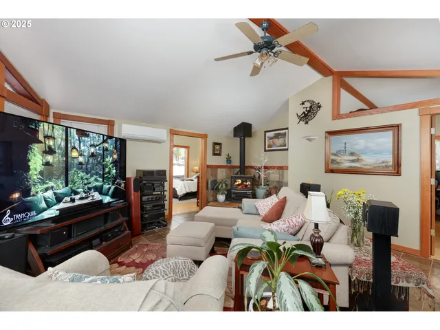 a living room with furniture