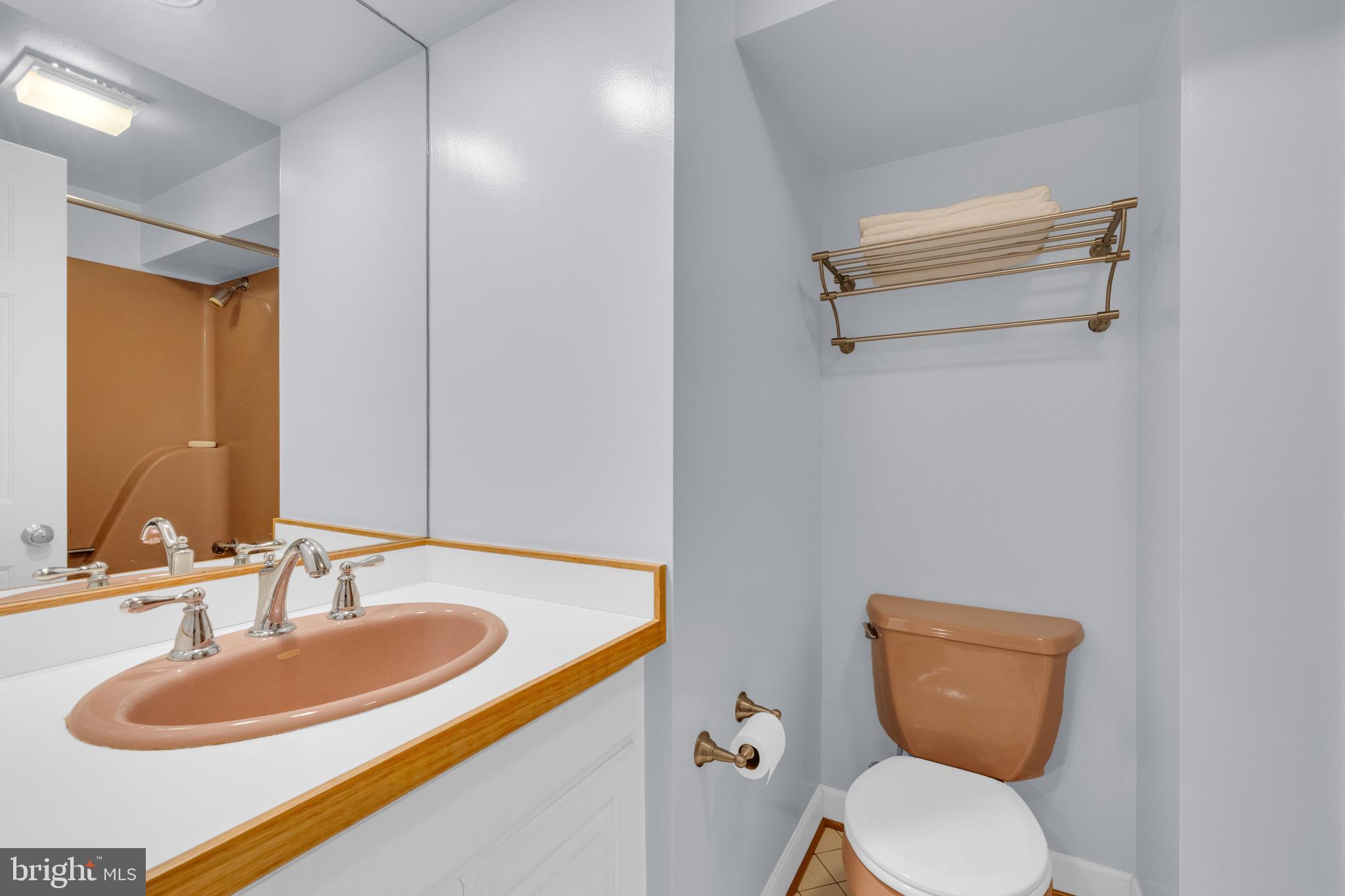 8729 Green Road Warrenton, VA 20187 - Photo 41 of 42 a bathroom with a sink a toilet and a mirror