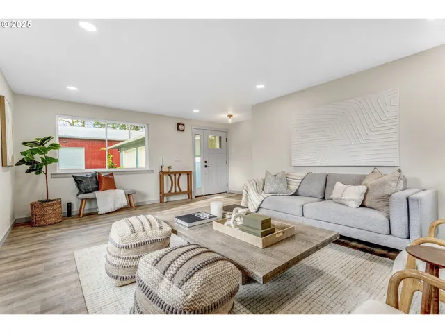 a living room with furniture and a couch