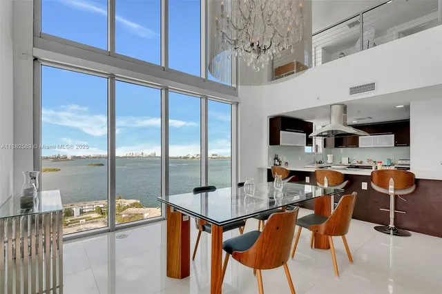 a table and chairs sitting in a kitchen next to a window