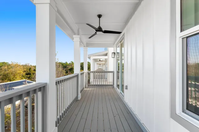 a row of palm trees and a yard in front of house