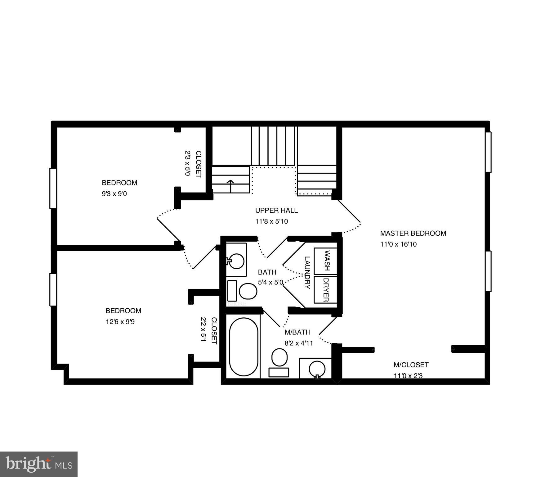 8021 Edinburgh Drive Springfield, VA 22153 - Photo 17 of 17 Upper level floor plan
