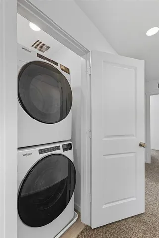 a utility room with a washer and dryer