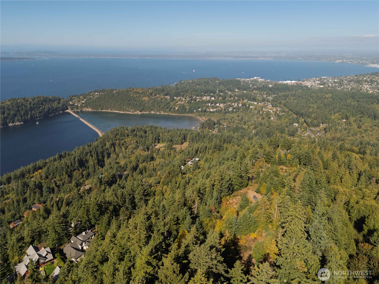 157 Chuckanut Crest Drive Bellingham, WA 98229 - Photo 5 of 40 an aerial view of residential building and an ocean