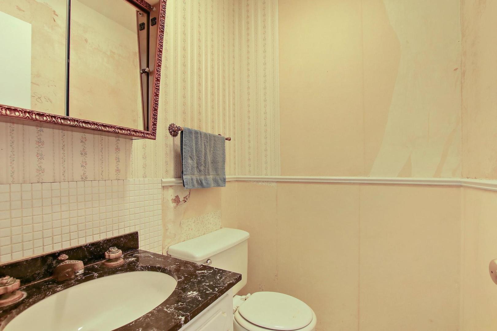 1155 Cayuga Drive Northbrook, IL 60062 - Photo 13 of 28 a bathroom with a granite countertop sink and a mirror