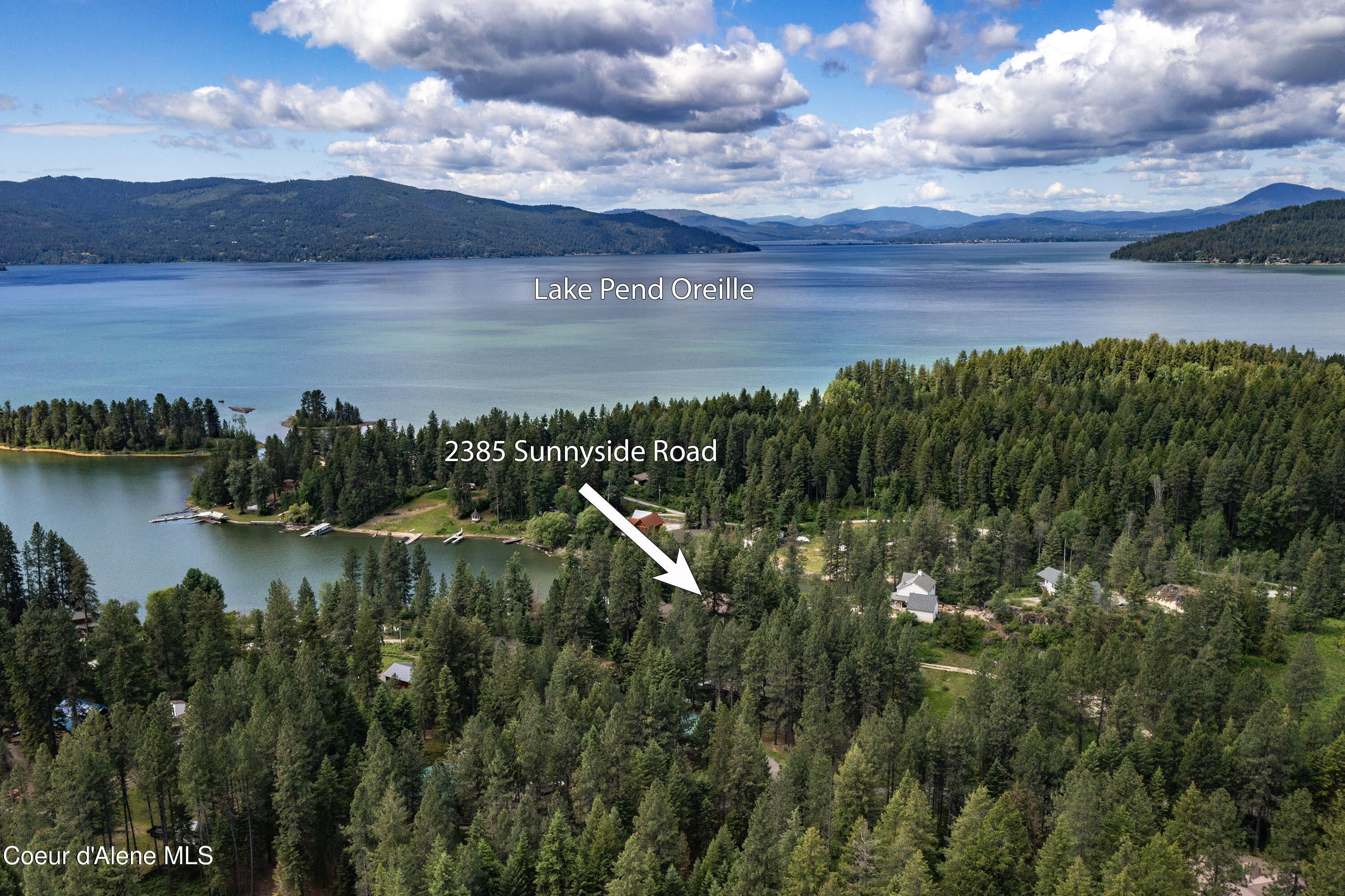 2385 Sunnyside Road Sandpoint, ID 83864 - Photo 57 of 64 Aerial Looking to Sandpoint