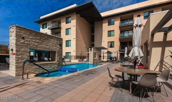 a view of a building with many windows