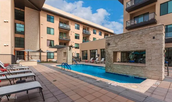 a view of a building with many windows