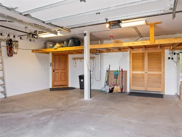a view of empty room with wooden roof